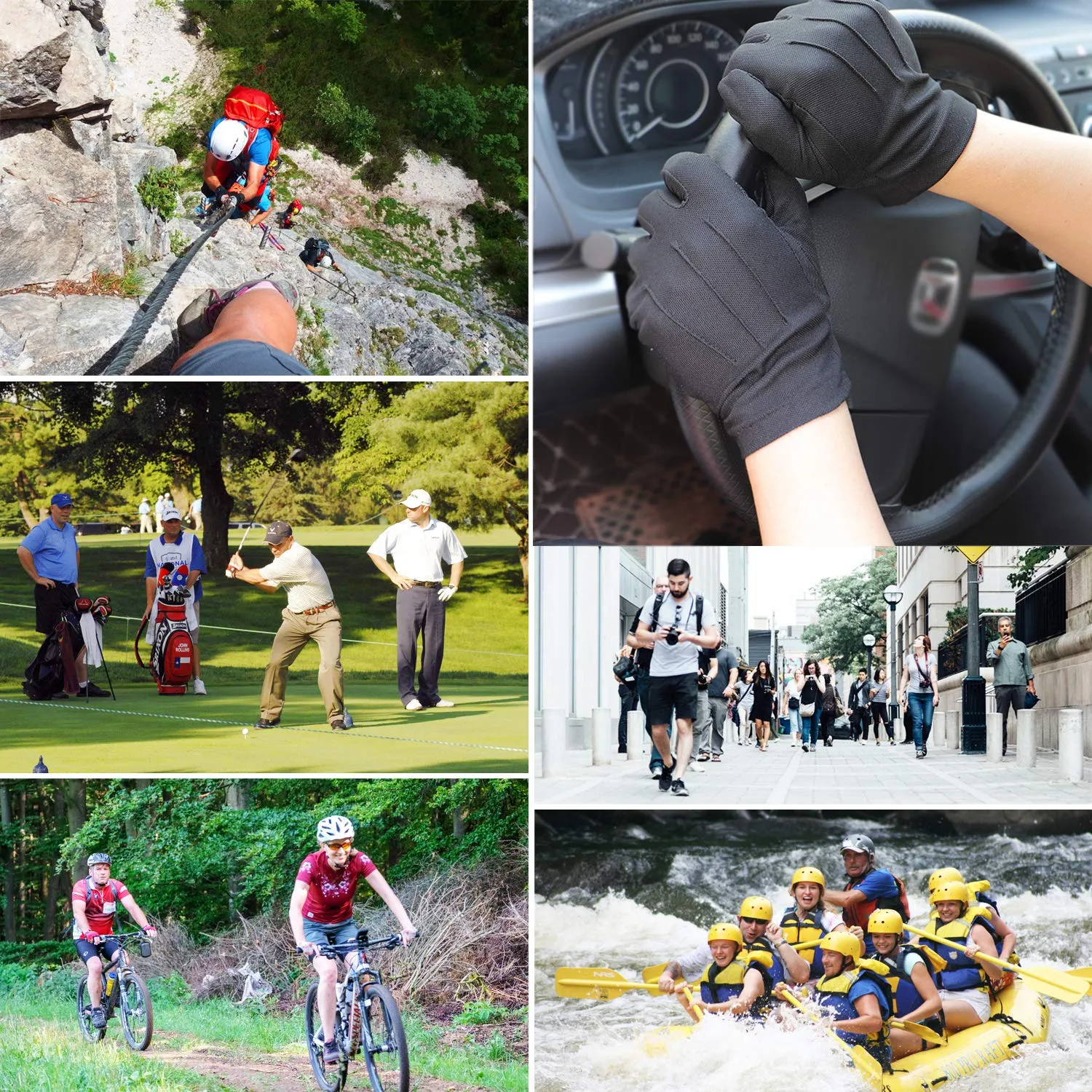 Bienvenu Driving Gloves for Men, Non Slip Touchscreen, Summer Sun Protection Gloves Black