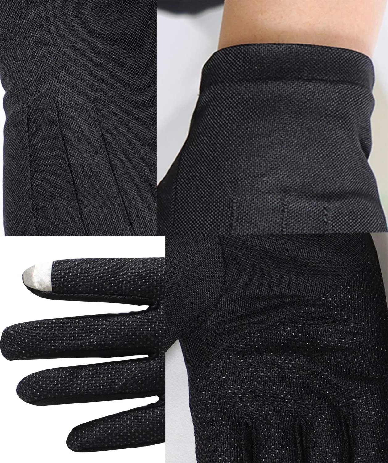 Bienvenu Driving Gloves for Men, Non Slip Touchscreen, Summer Sun Protection Gloves Black