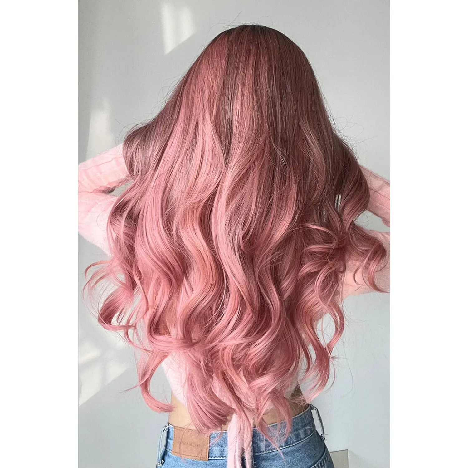 Fashion Wave Synthetic Long Wigs in Pink 26''