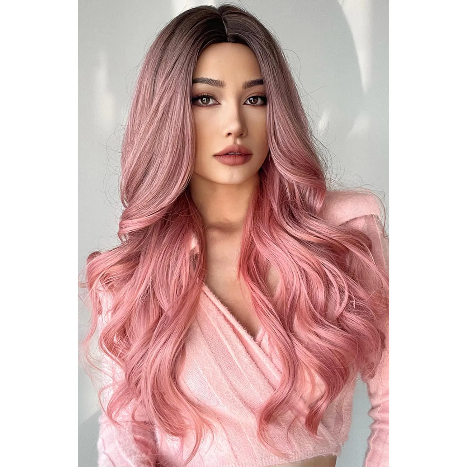 Fashion Wave Synthetic Long Wigs in Pink 26''