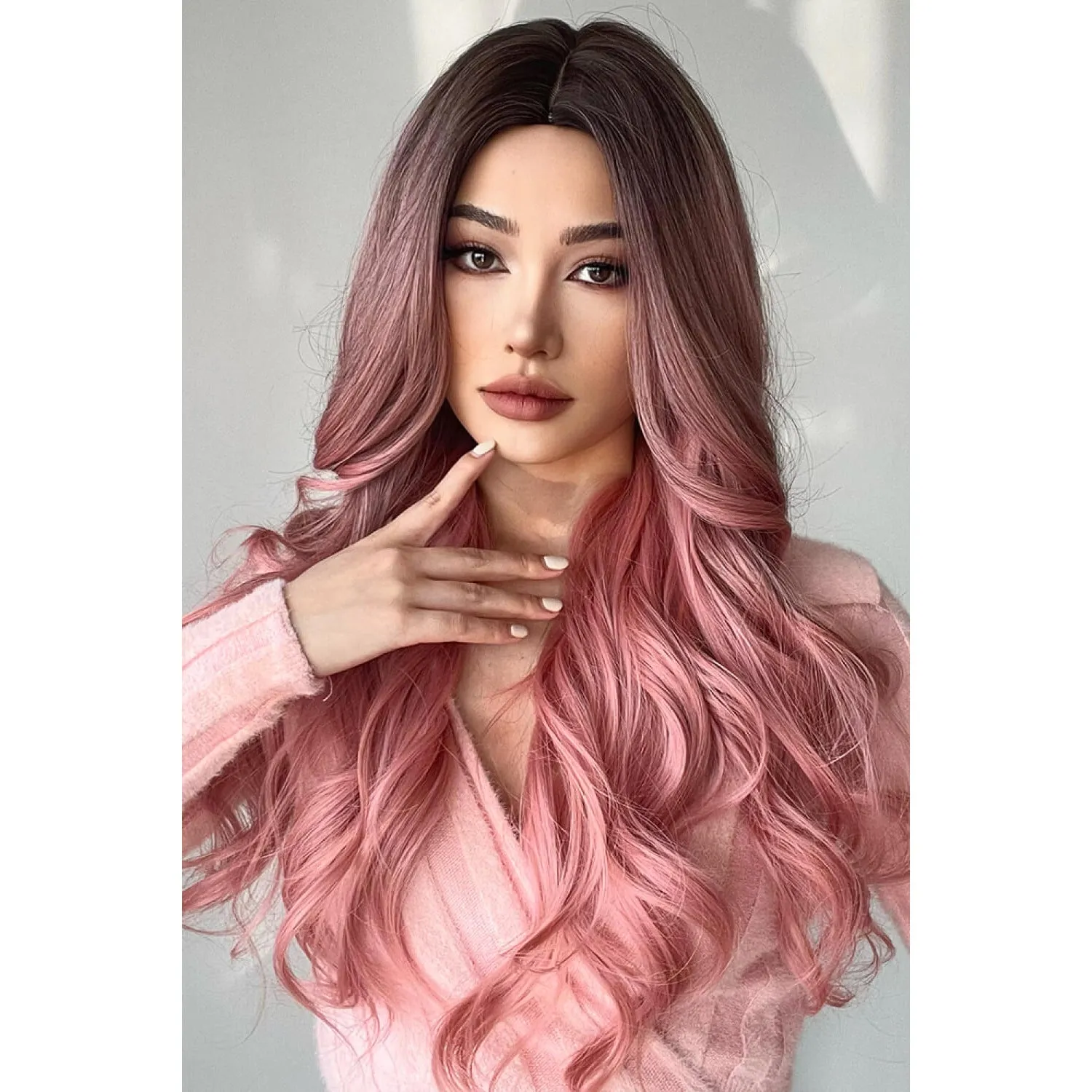 Fashion Wave Synthetic Long Wigs in Pink 26''