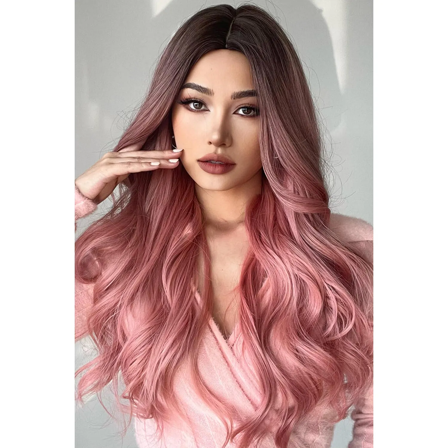 Fashion Wave Synthetic Long Wigs in Pink 26''