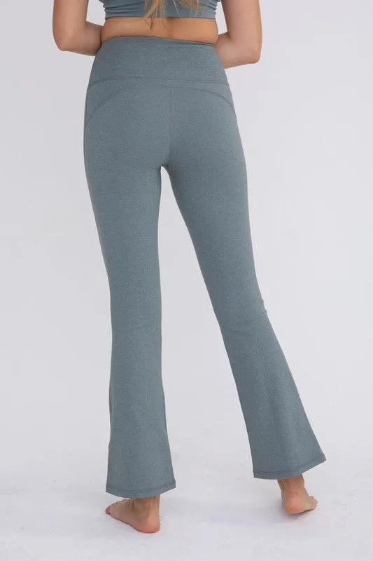 Flare Swoop Back High-Waisted Leggings