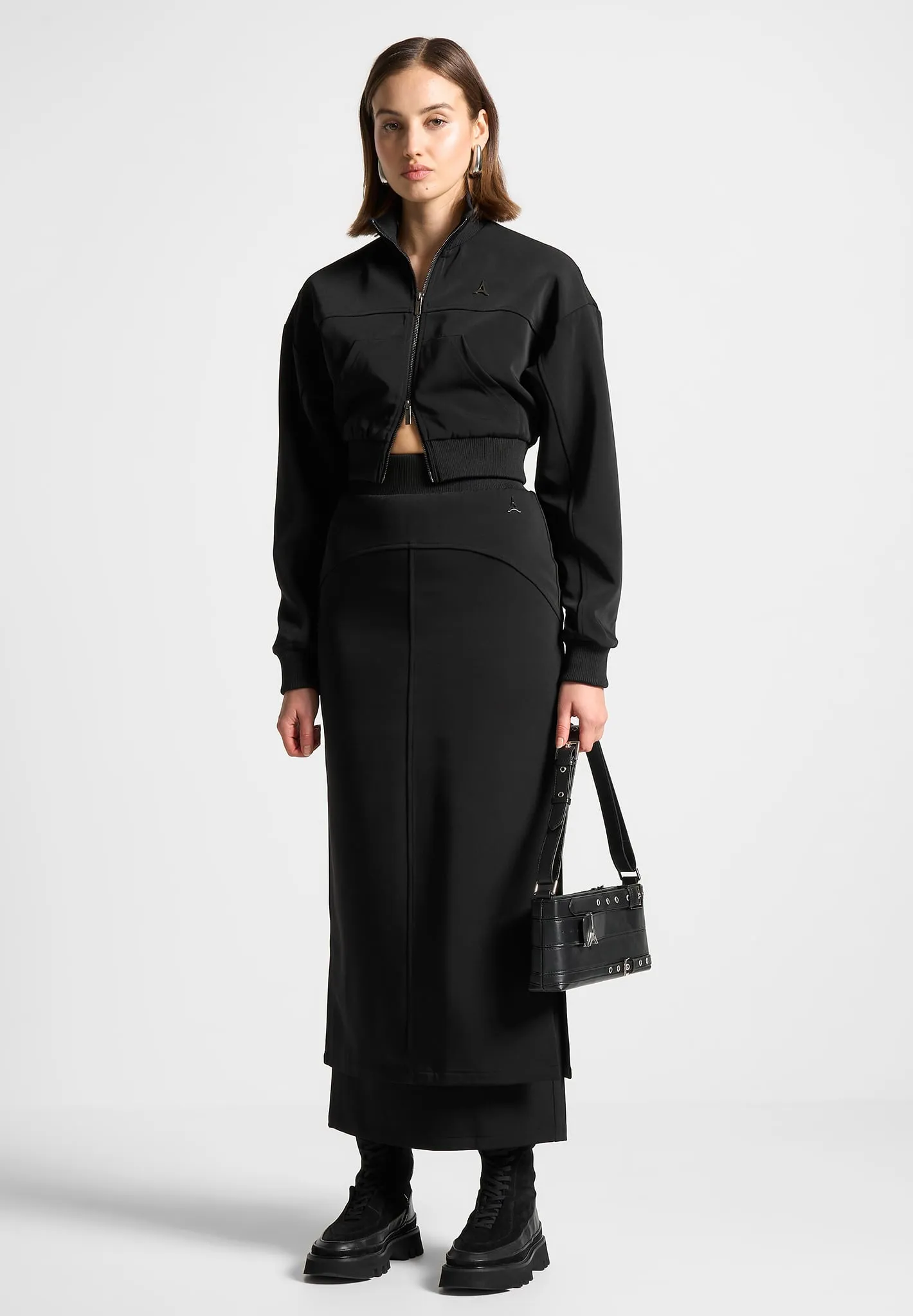 Layered Midaxi Skirt - Black