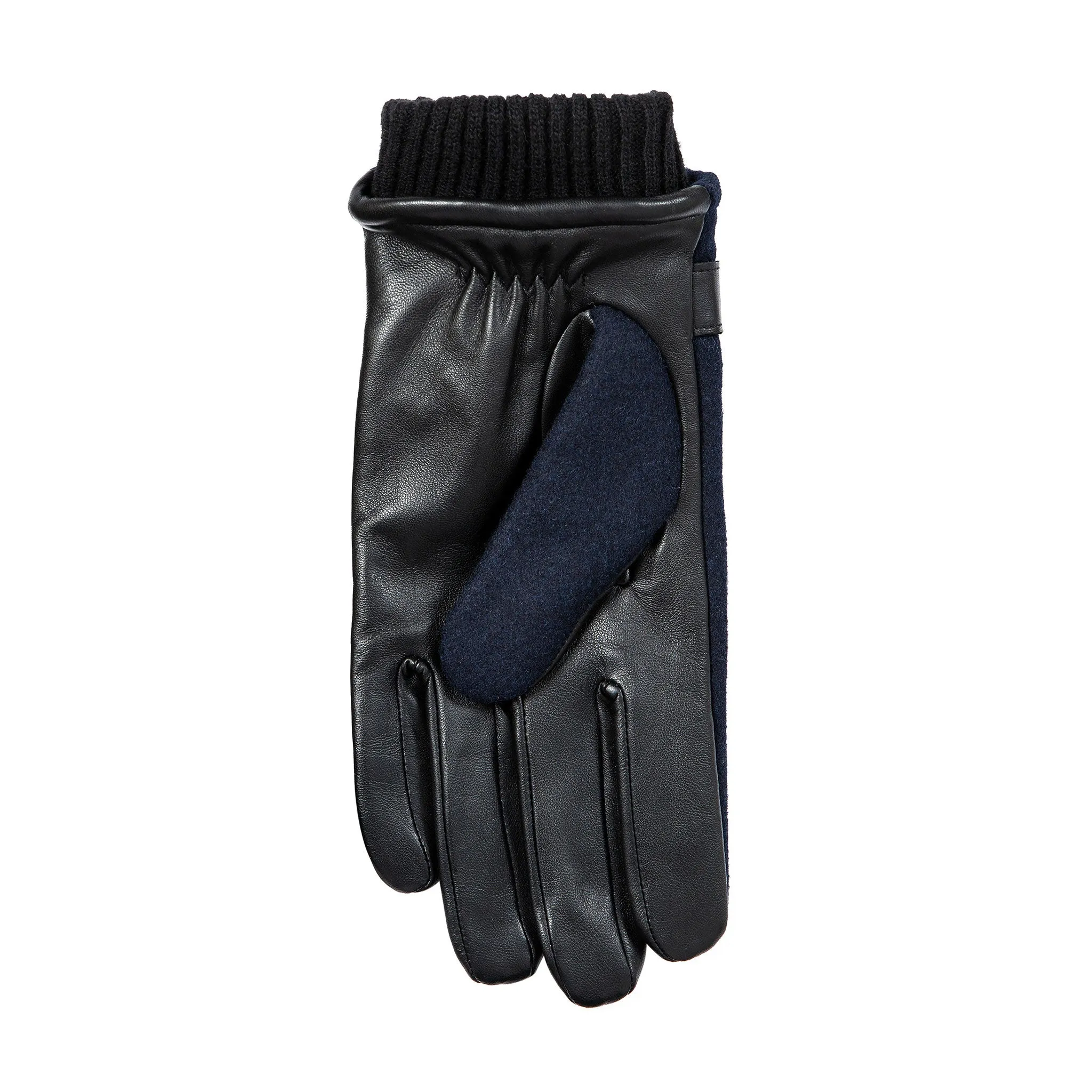 Men’s Touchscreen Lined Flannel and Leather Gloves