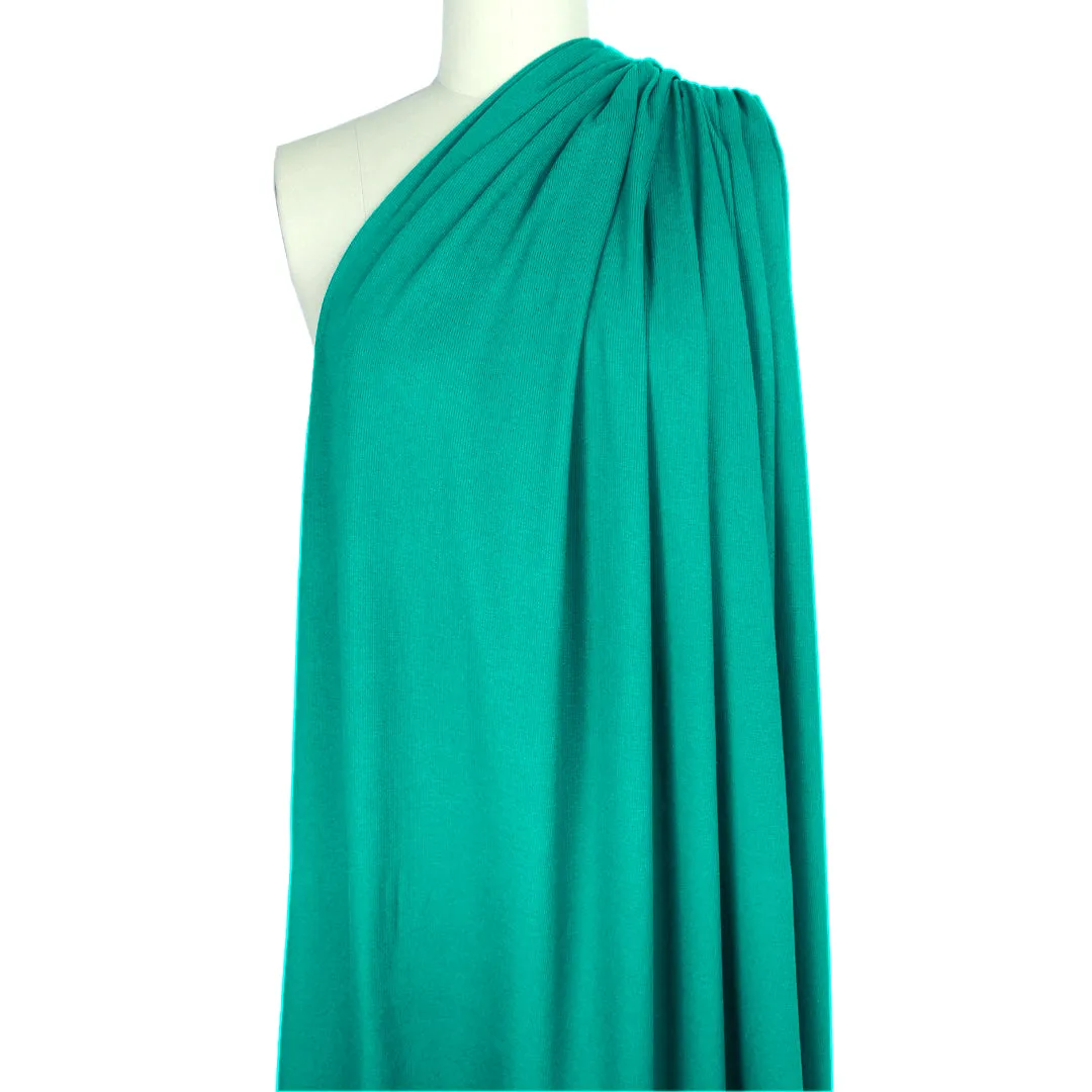 recycled cotton rib knit - teal