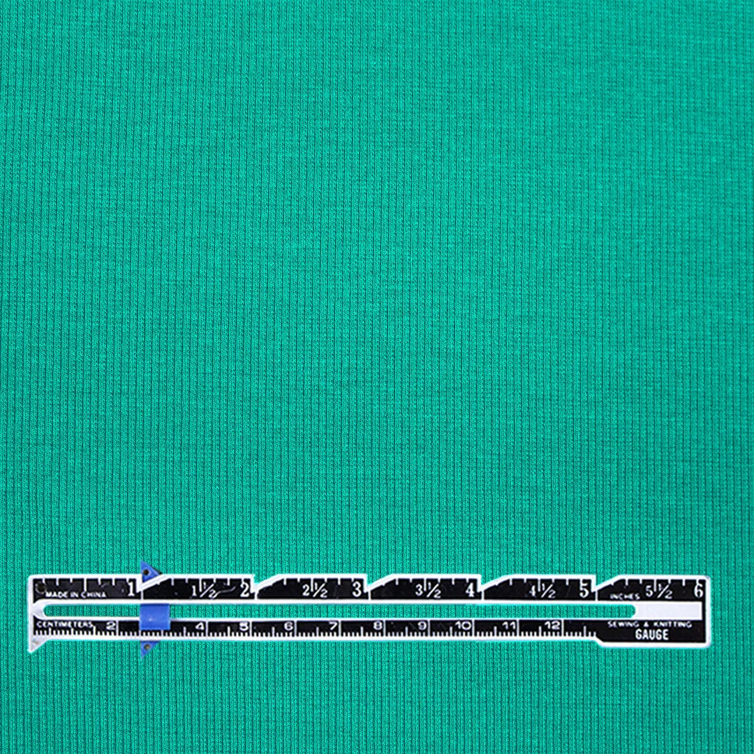 recycled cotton rib knit - teal