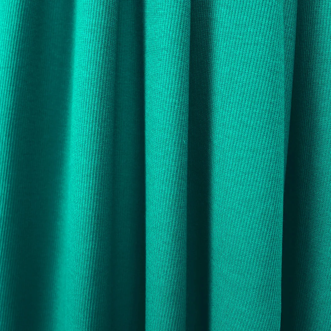 recycled cotton rib knit - teal