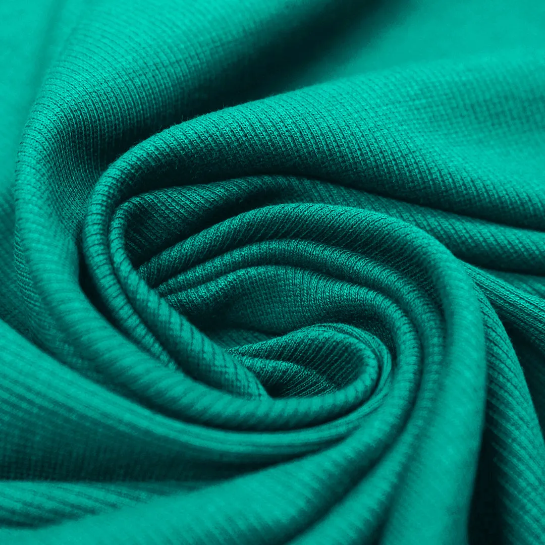 recycled cotton rib knit - teal