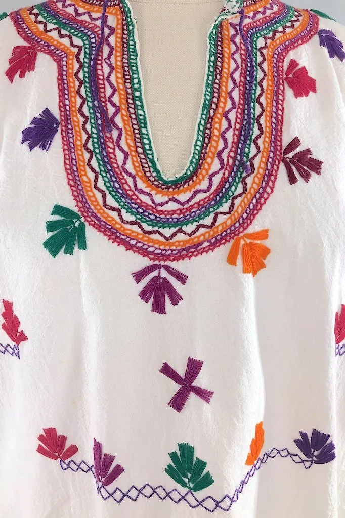 Vintage Embroidered Cotton Tunic