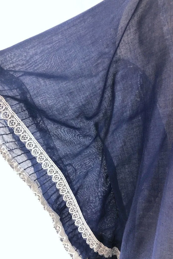 Vintage Navy & White Embroidered Tunic