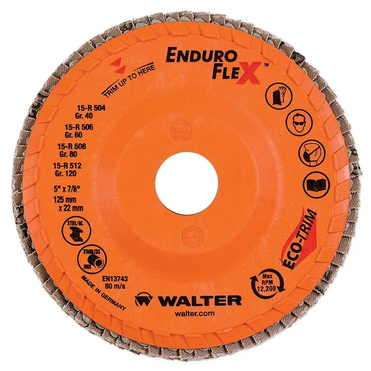 Walter 15R512 5" x 7/8" 120 Grit Enduro-Flex Flap Discs