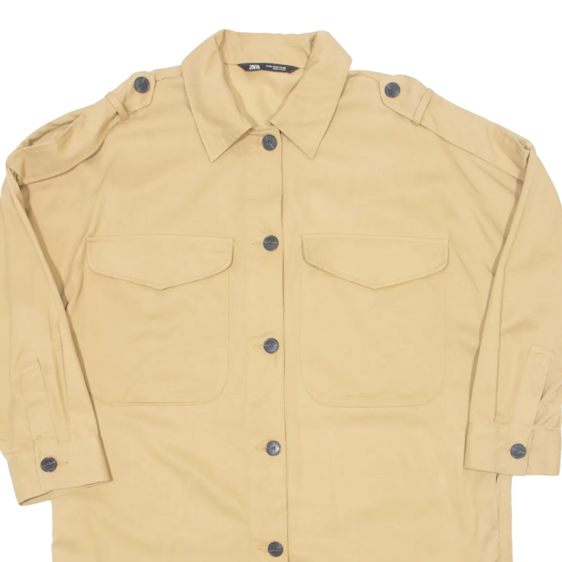 ZARA Lightweight Womens Overcoat Coat Beige M